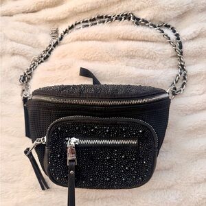 Steve Madden Black Beaded Chain Fanny pack